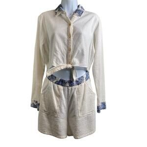 Onia Womens White Gia Romper Size S Cover Up Beachy Resort Summer Party Vacation